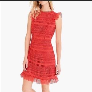 JCREW lace dress ruffle sleeves size 2